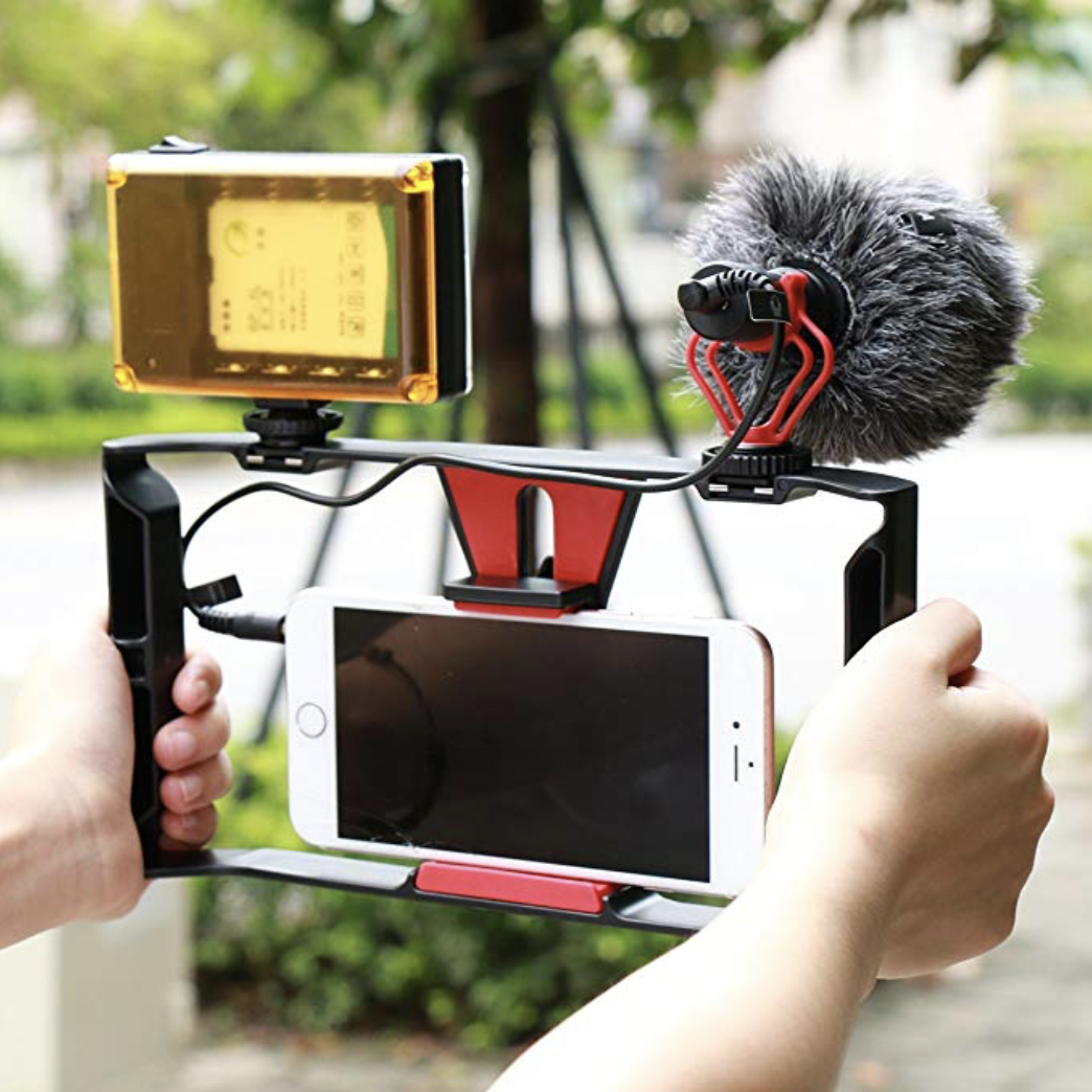 A Smartphone Video Toolkit which is a stabilising rig, microphone and LED light